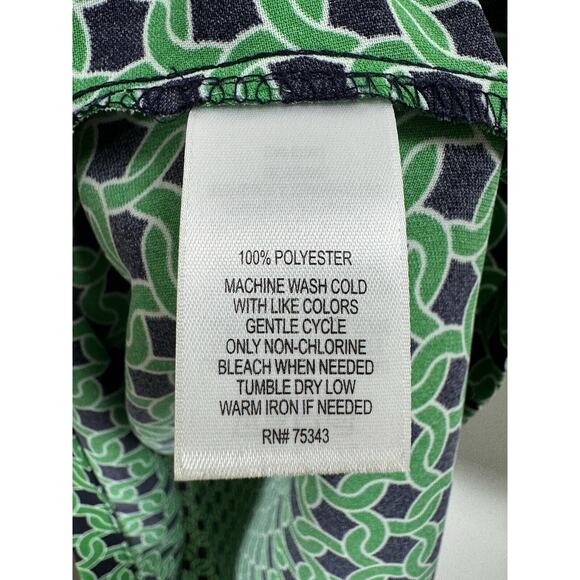 Adrienne Vittadini Kelly Green Chainlink Shift Preppy Old Money Classy Dress 6 - Picture 3 of 5